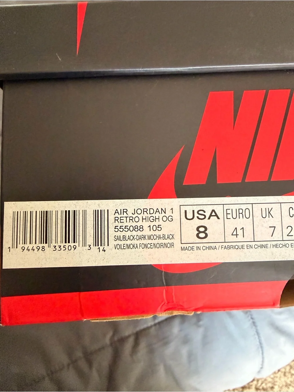 Nike Air Jordan 1 High - Black/White/Taupe